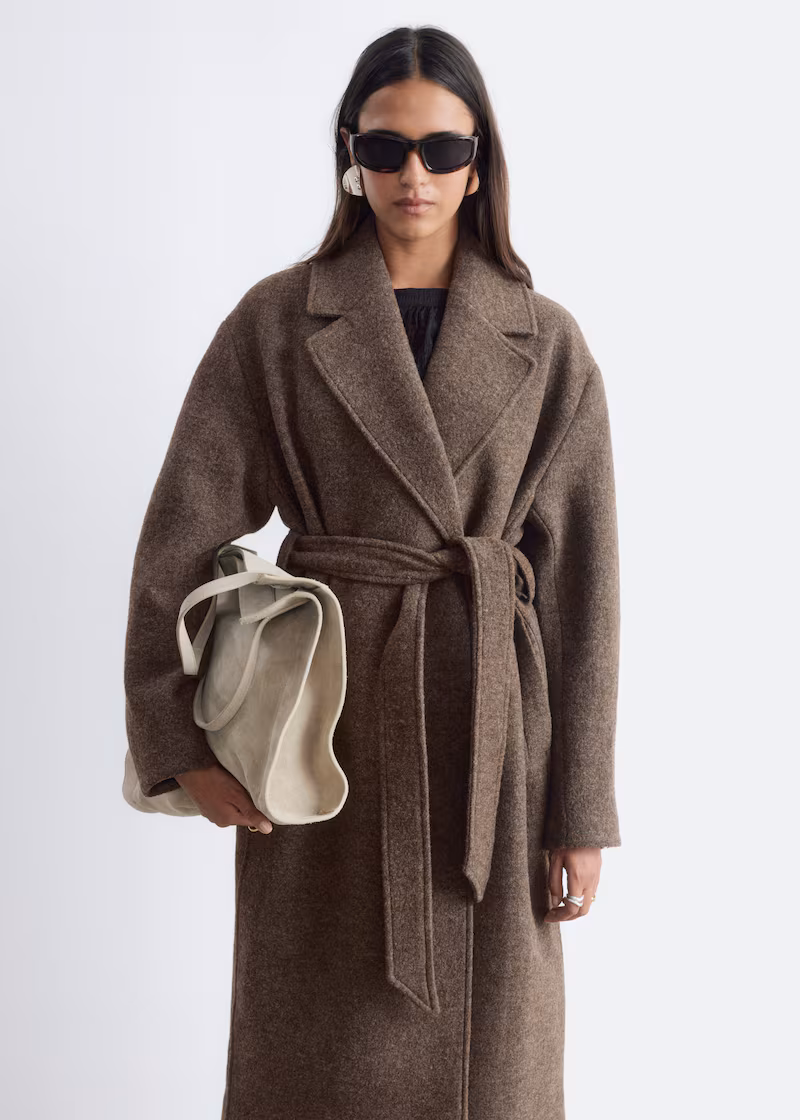 Voluminous Belted Wool Coat