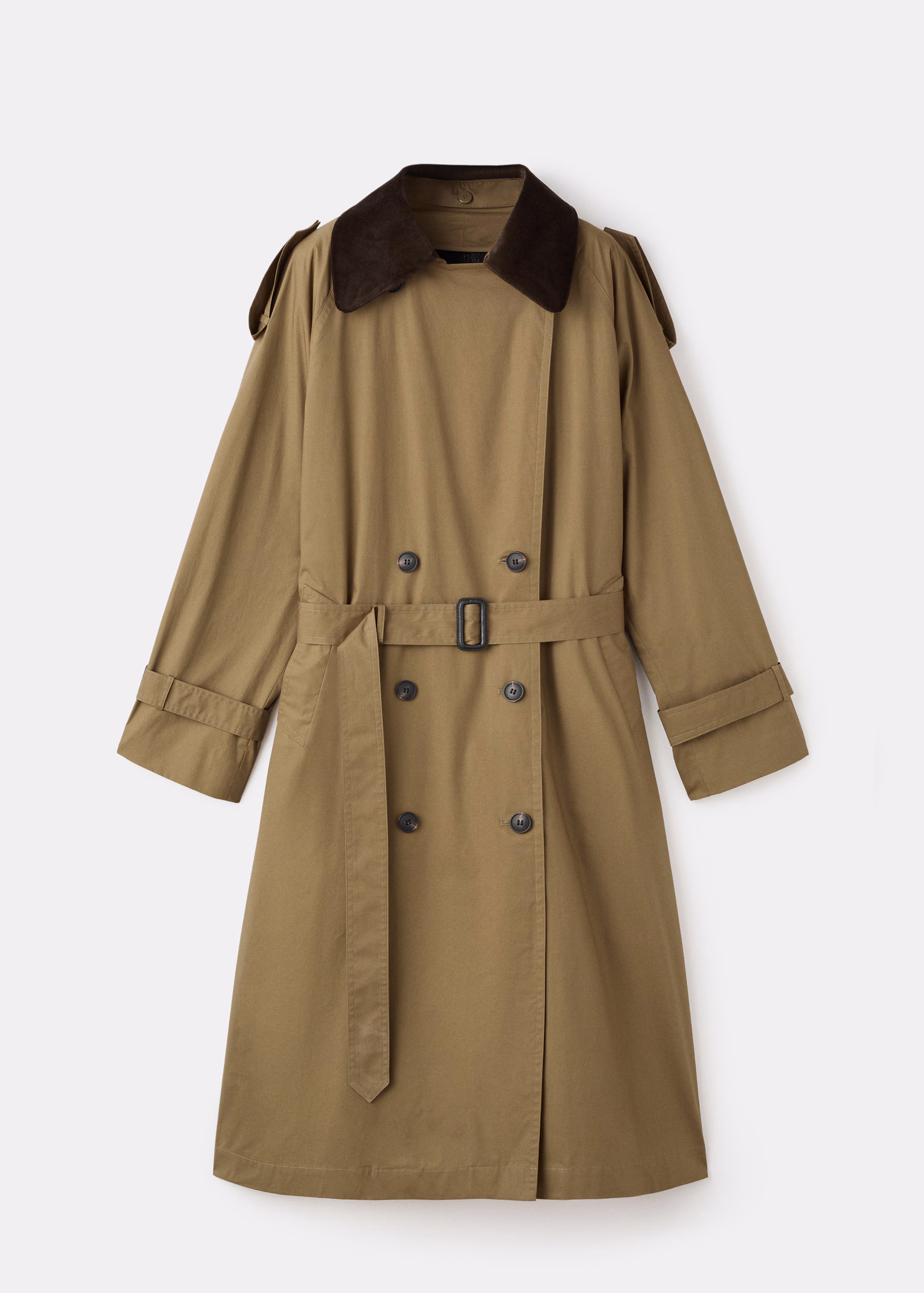 trench coat with corduroy collar